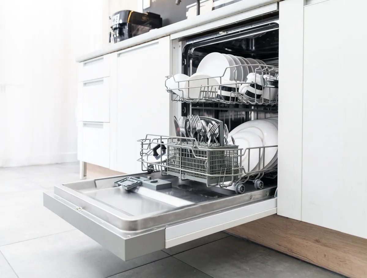 clean dishwasher interior with shiny walls and no residue