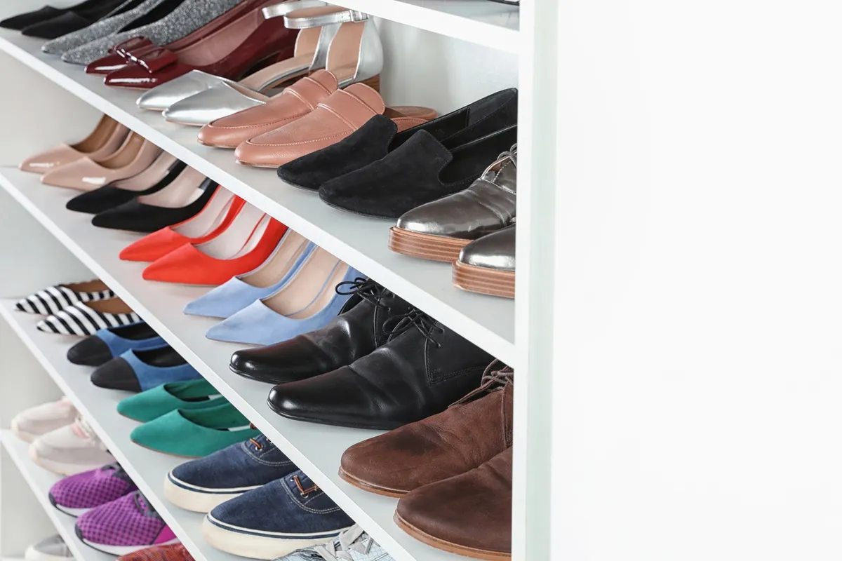 clear over-the-door shoe organizer with sandals and sneakers